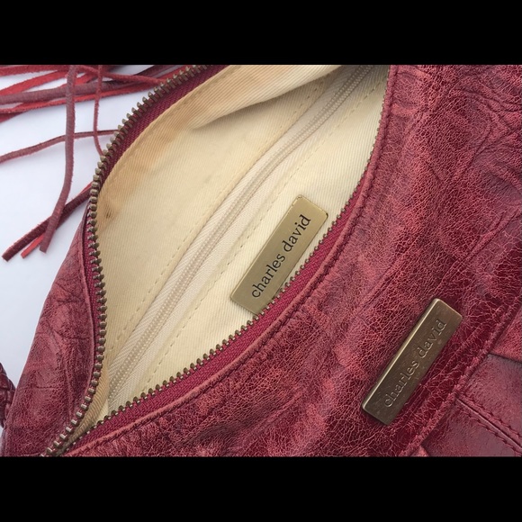 Charles David Burgundy Reptile Boho Bag Burgundy - Picture 5 of 6